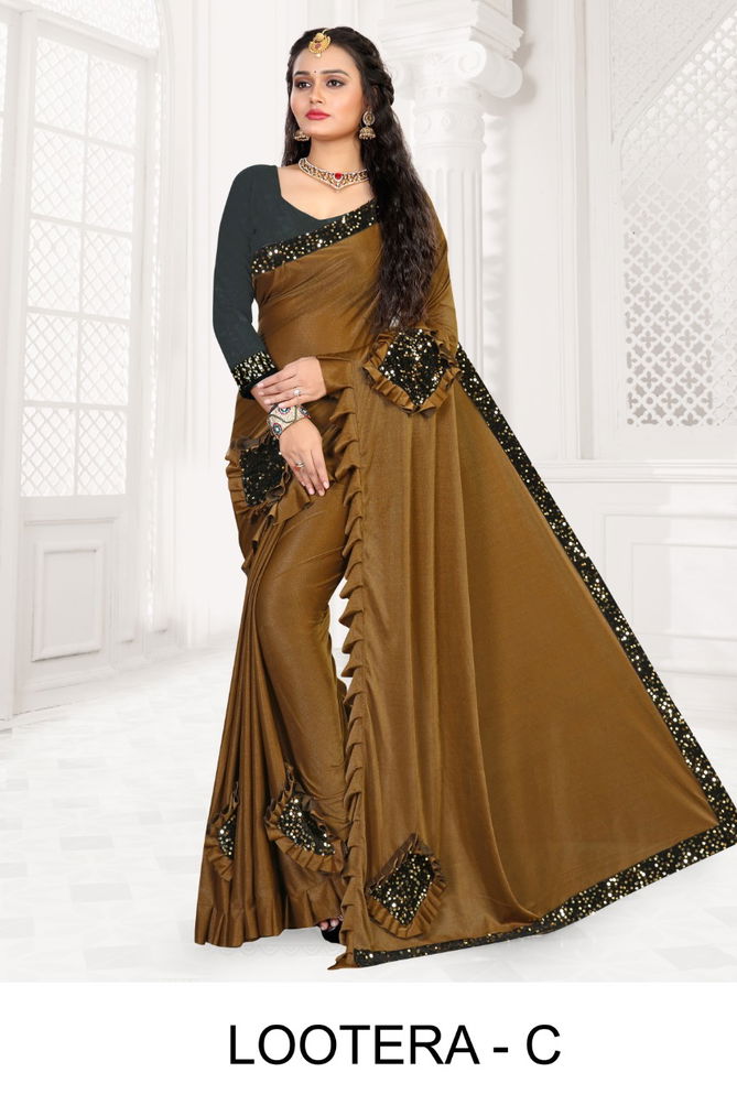 Ronisha lootera Bollywood style Party Wear Lycra designer saree collection