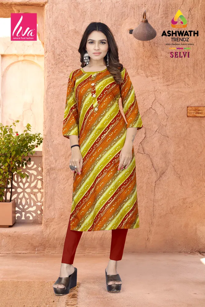 2 Selvi Ultra Premium Rayon Foil Printed Kurti Wholesalers In Delhi