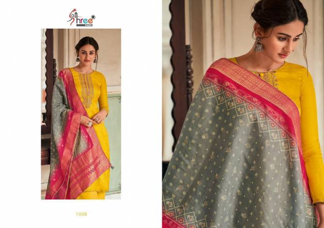 Shree Diyah 2 Designer Casual Wear Silk Buti With Embroidery Work Top With Jacquard Dupatta Dress Material Collection