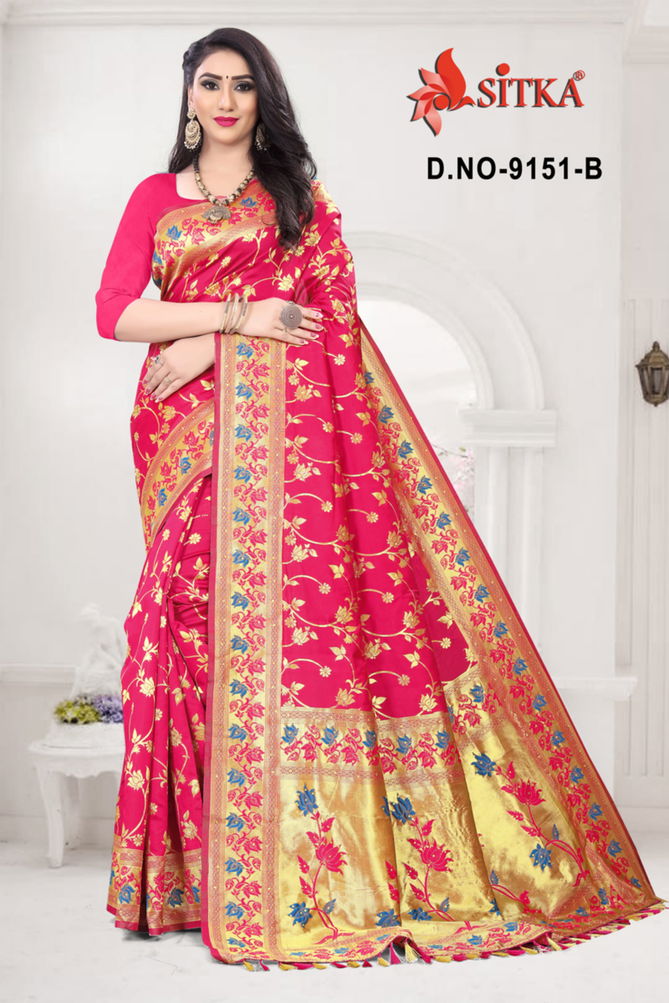 Jasmit 9151 Latest fancy Designer Heavy Festive Wear Designer Silk Sarees Collection
