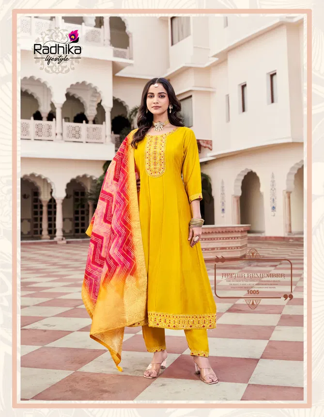 Malang Vol 1 By Radhika Vichitra Silk Designer Kurti With Bottom Dupatta Orders In India