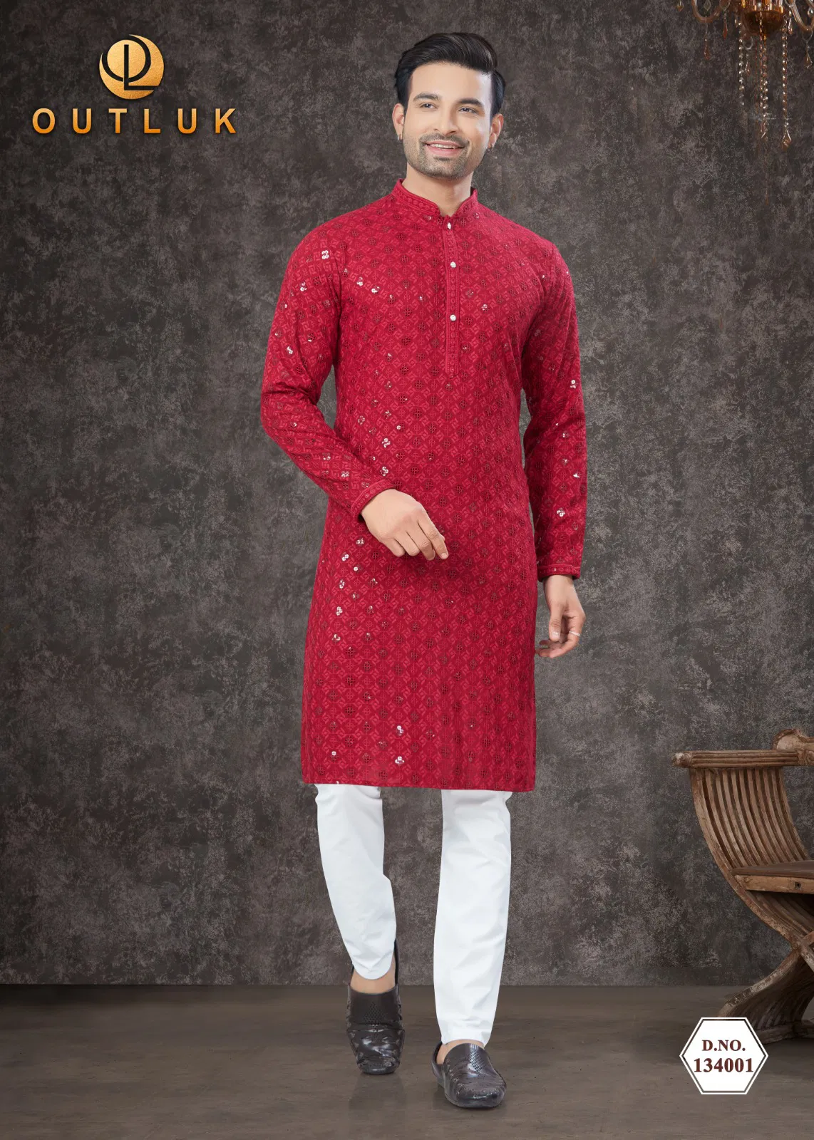 Outluk Vol 134 Rayon Sifly Lakhnawi Mens Kurta Pajama Wholesale In India