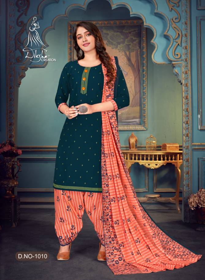 Diksha 4 Colour Fancy Printed Regular Wear Pure Cotton Readymade Collection
