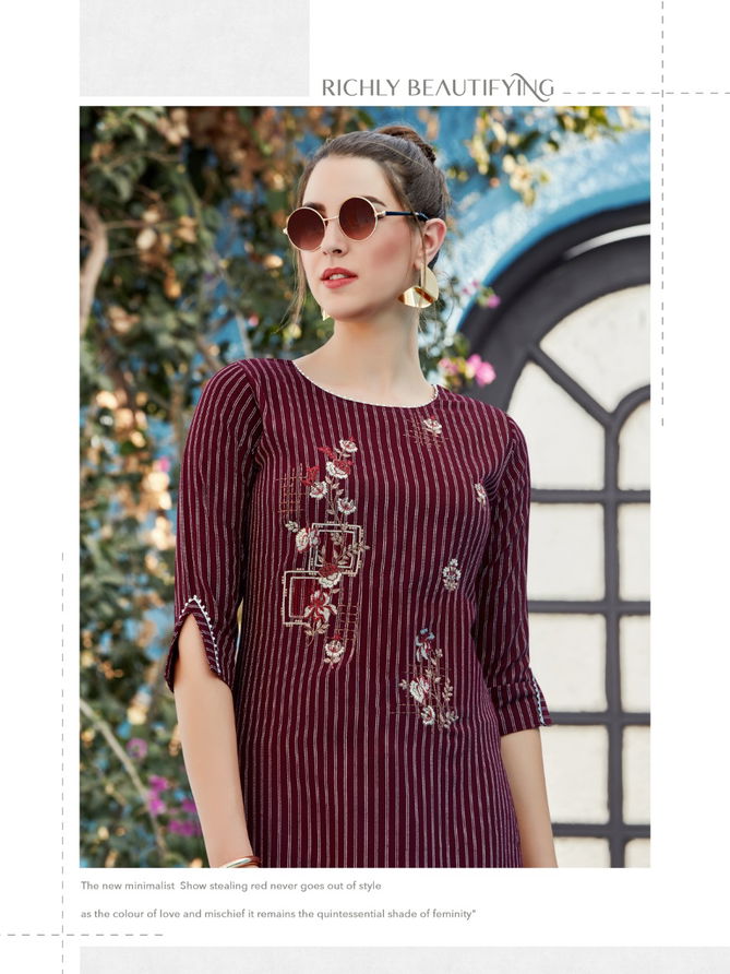 Syasii Fashion Glamour Latest Fancy Designer Viscose Rayon Kurti With Bottom Collection
