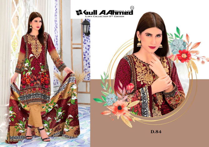 Gul Ahmed 9 Latest Fancy Designer Casual Wear Pure Lawn Karachi Dress Materials Collection
