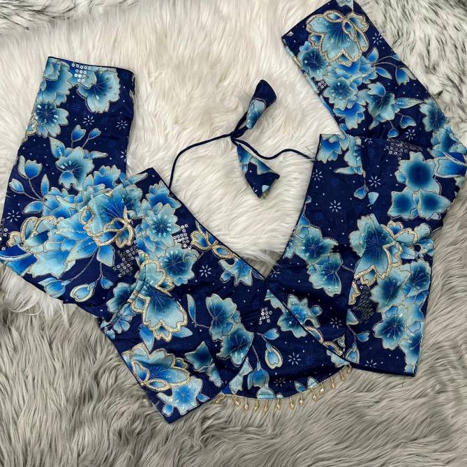 Rk Chinon Silk Designer Party Wear With Front Side Fabulous Latkans Lace Blouse Wholesale Online