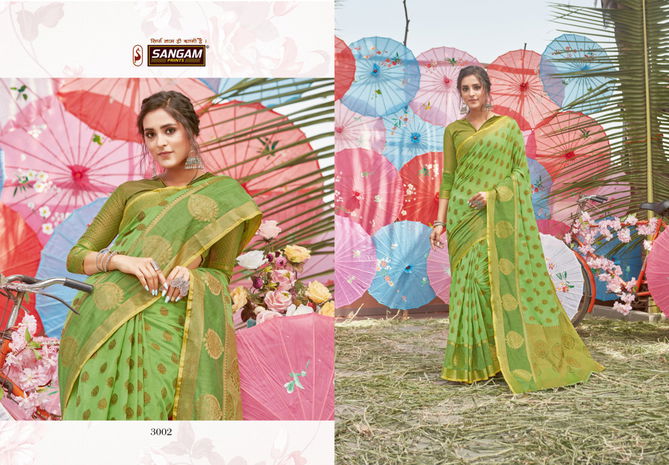 Sangam Sudha Latest Fancy Designer Festive Wear Cotton Handloom Sarees Collection
