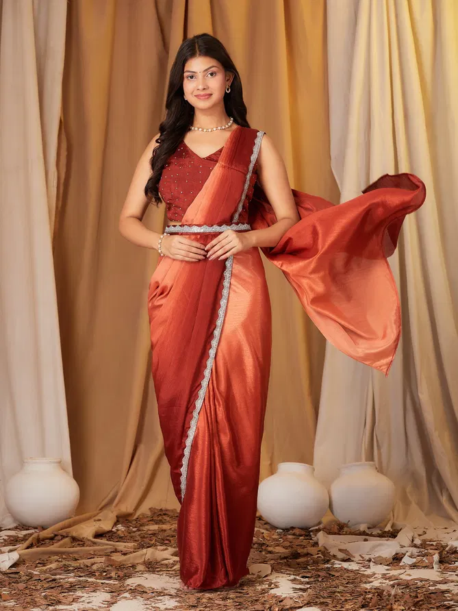 Amoha Trendz 101140 Party Wear Readymade Sarees Exporters In India