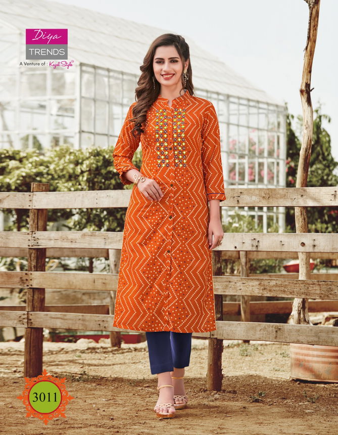 Victoria 3 Latest Fancy Designer Ethnic Wear Heavy Rayon Foil Print Designer Kurtis Collection
