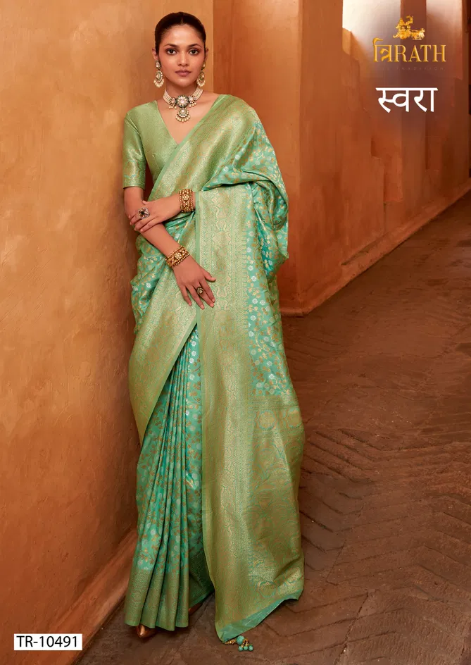 Swara By Trirath Banarasi Silk Wedding Wear Saree Wholesale In India