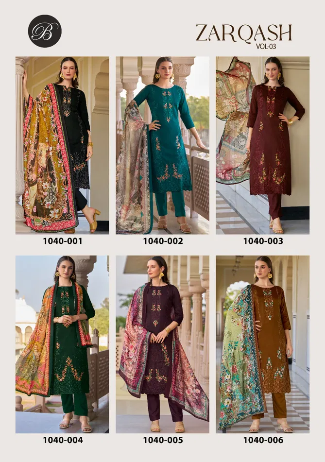 Zarqash Vol 3 By Belliza Jam Cotton Digital Printed Dress Material Online Wholesale