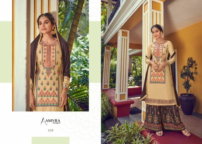AMYRA GULZAAR VOL-2 Fancy Festive Wear Pure Jam Silk Cotton Heavy Embroidery And Balloon Sleeve With Fancy Diamond Work Salwar kameez Collection