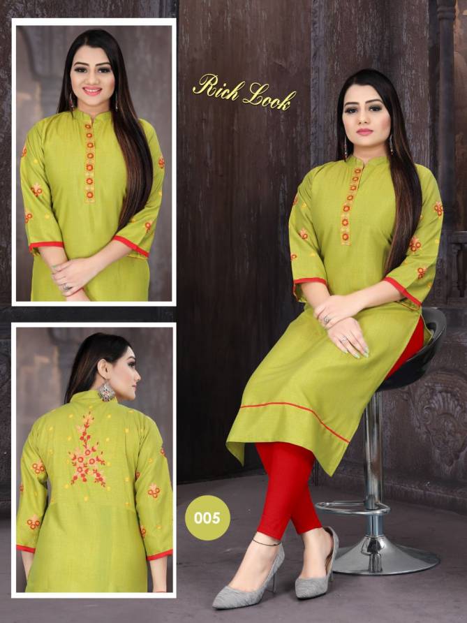 Aagya Rich Look Regular Wear Rayon Designer Kurti Collection