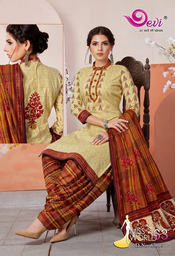Devi Miss World 63 Regular Casual Wear Cotton Printed Dress Material Collection
