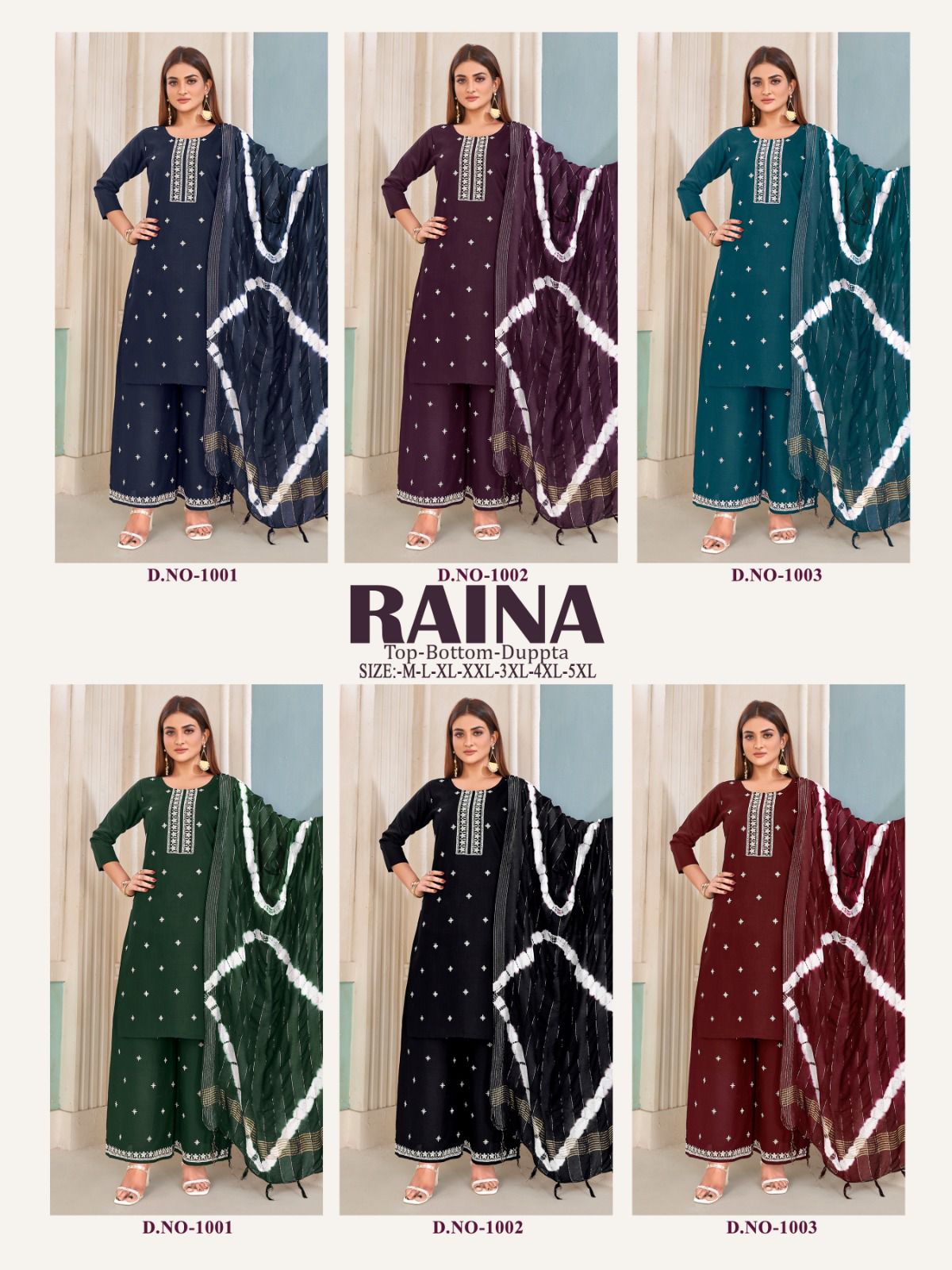 Raina Cotton Dn 1001 Series Readymade Suits Exporters in India