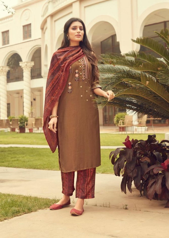 Vink Dreams Fancy Latest Collection Of Pure viscose silk With Handwork & Embroidery With Digital Printed Pant And Dupatta