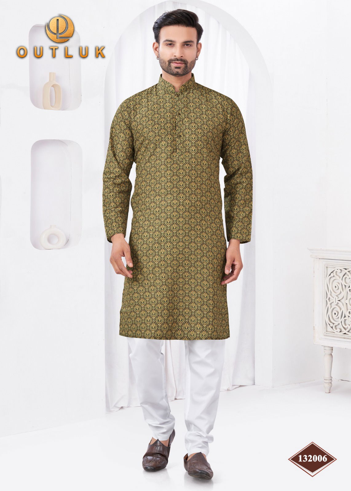 Outluk Wedding Collection Vol 132 Rayon Cotton Mens Kurta Pajama Manufacturers