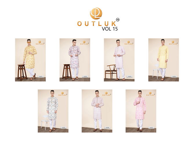 Outluk Wedding Collection Vol 15 Lakhnowi Cotton Mens Kurta Pajama Orders In India