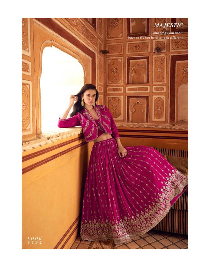 Indira By Sayuri Designer Chinon Silk Indo Western Wholesale In India