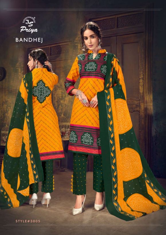 Js Priya Bandhej 3 Casual Daily Wear Cotton Printed Dress Material Collection