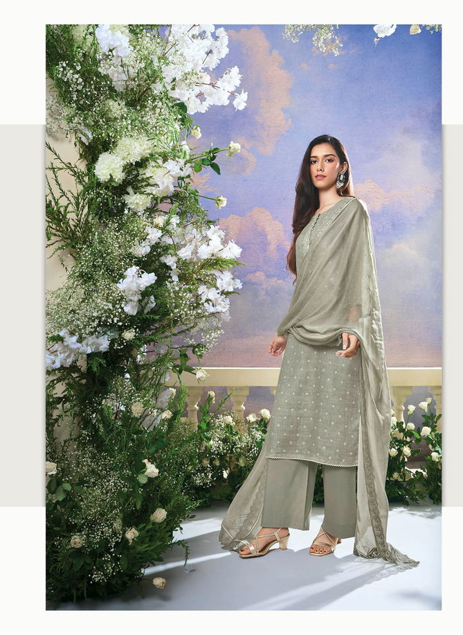 Sahar By Ganga Linen Jacquard Dress Material Surat Wholesale Market