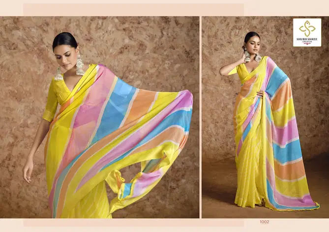 Suhana Chiffon By Shubh Shree Printed Fancy Sarees Orders In India