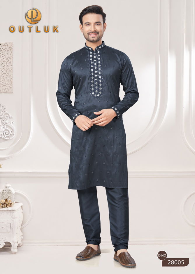 Outluk Wedding Collection Vol 28 Silk Mens Wholesale Kurta Pajama Manufacturers