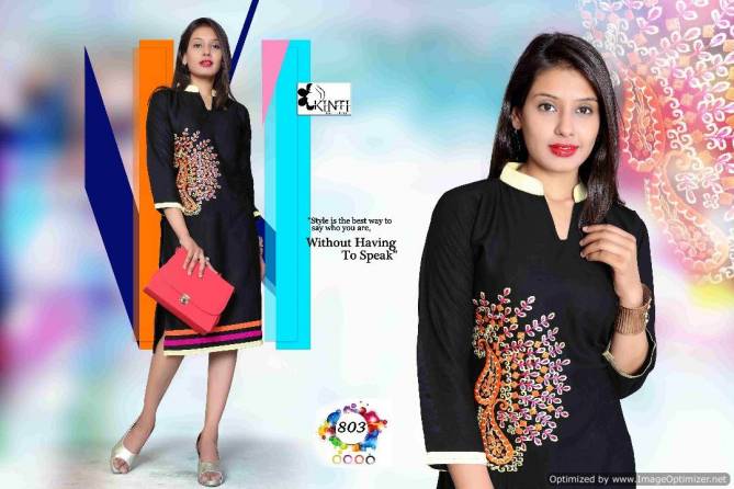 Kinti-Rich Look Vol-8 Latest fancy Regulars wear Embroidery kurtis Collection
 