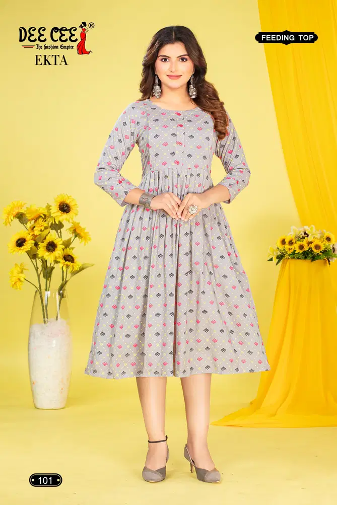 Ekta By Deecee Rayon Printed Feeding Kurtis Suppliers In Mumbai