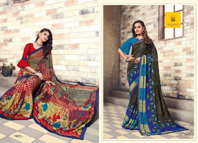 Hirva Meera Fancy Latest Designer Regular Casual Wear Printed Georgette Sarees Collection
