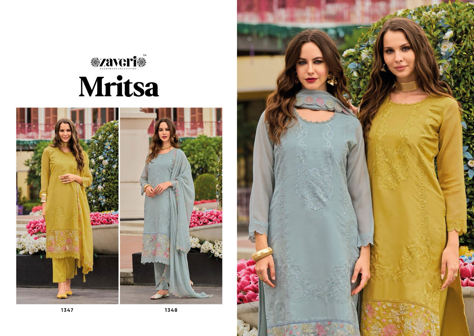 Mritsa By Zaveri Organza Emboidery Readymade Suits Suppliers In India