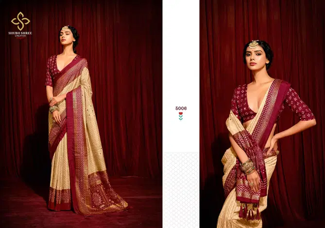 Crush 5 By Shubh Shree Tusser Silk Sarees Wholesale Market In Surat