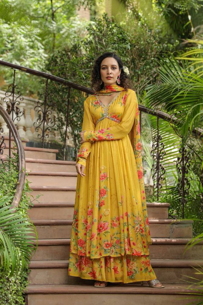 Yellow Rose By Fvd Alia Cut Sharara Readymade Suits Wholesale Clothing Distributors In India