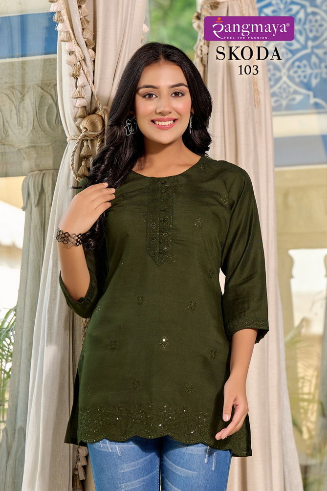 Skoda By Rangmaya Vartican Tunic Ladies Top Wholesale Shop In India