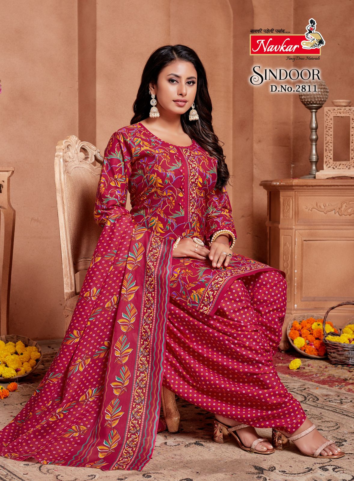 Sindoor Vol 28 By Navkar Mix Cotton Kurti With Bottom Dupatta Exporters In India