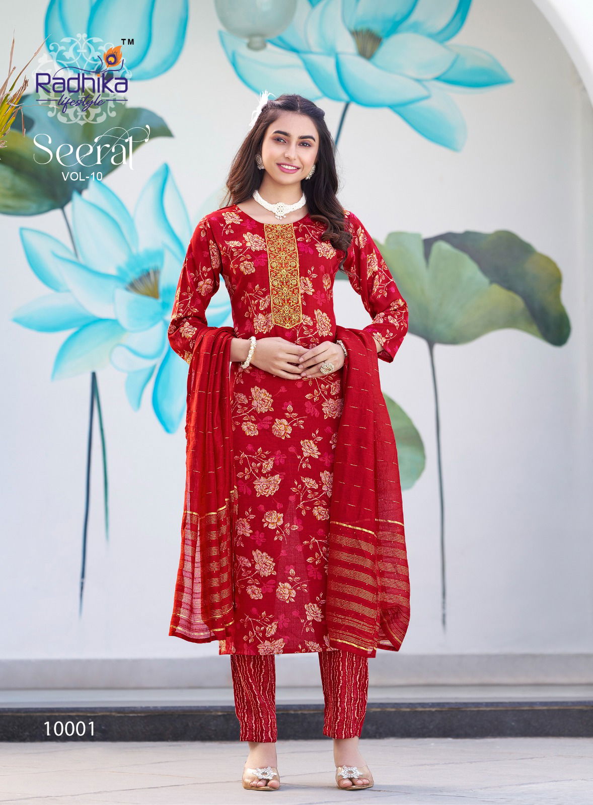 Seerat Vol 10 By Radhika Rayon Foil Printed Readymade Dress Suppliers In India