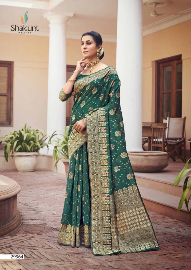 SHAKUNT NIDISHA Fancy Heavy Cotton Weaving Designer Saree Collection