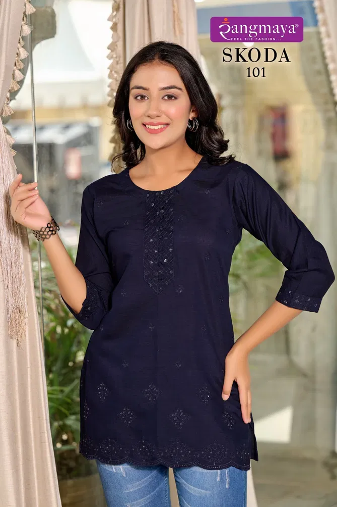 Skoda By Rangmaya Vartican Tunic Ladies Top Wholesale Shop In India