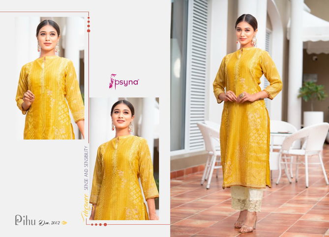 Pihu 2 By Psyna Chanderi Silk Designer Kurti With Bottom Catalog