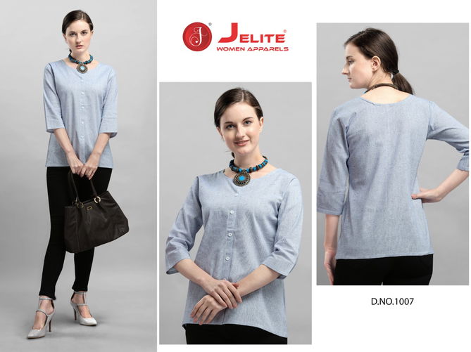 Jelite Carnation 2 Stylish Western Regular Wear Heavy Cotton crepe Ladies Top Collection
