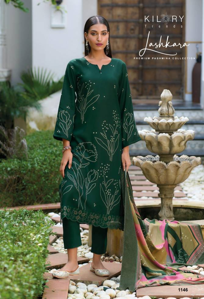 Lashkara By Kilory Pashmina Kurti With Bottom Dupatta Exporters In India