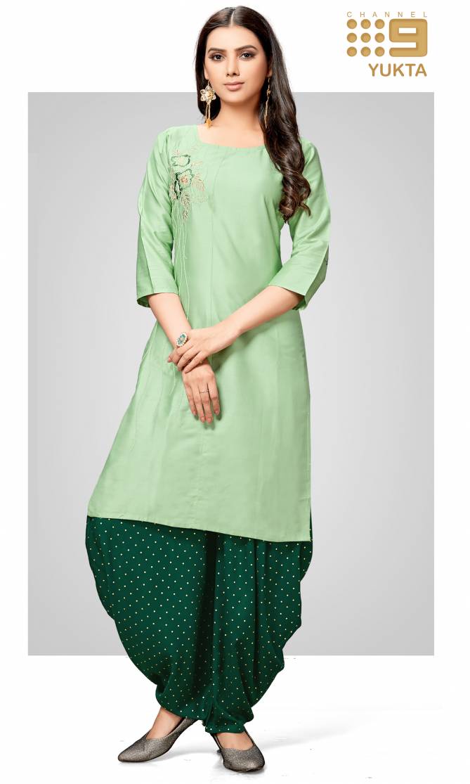 C9 Latest Collection Of Designer Embroidery Work Jam Satin Casual Wear Kurti with Bottom