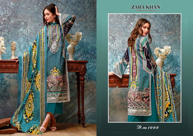 Zara Khan Latest Designer Festive Wear Karachi Pure Lawn Cotton Dress Material Collection 
