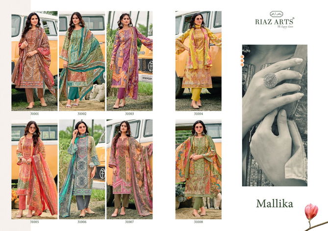 Mallika By Riaz Arts Karachi Lawn Digital Printed Dress Material Orders In India