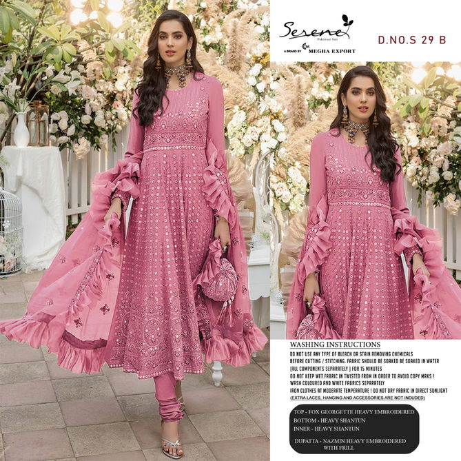 Serene Ethena S 29 Fancy Festive Wear Heavy Work Georgette Pakistani Salwar Kameez Collection