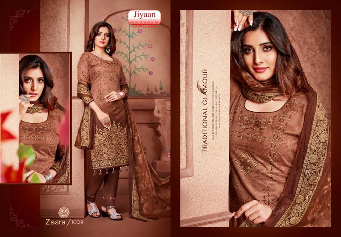 Jiyaan Zaara Fancy Designer Fancy Regular Casual Wear Printed Cotton Salwar Suit Collection
