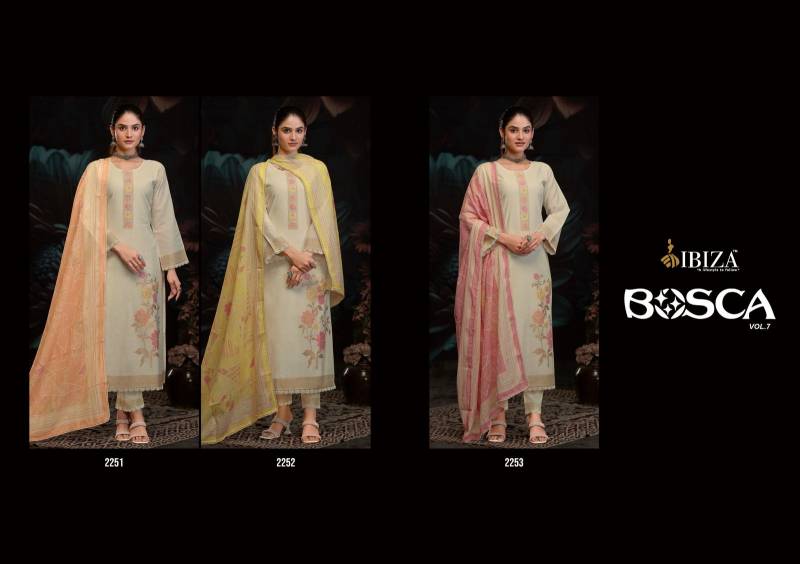 Bosca Vol 7 By Ibiza Lawn Cotton Jacquard Salwar Kameez Suppliers In India