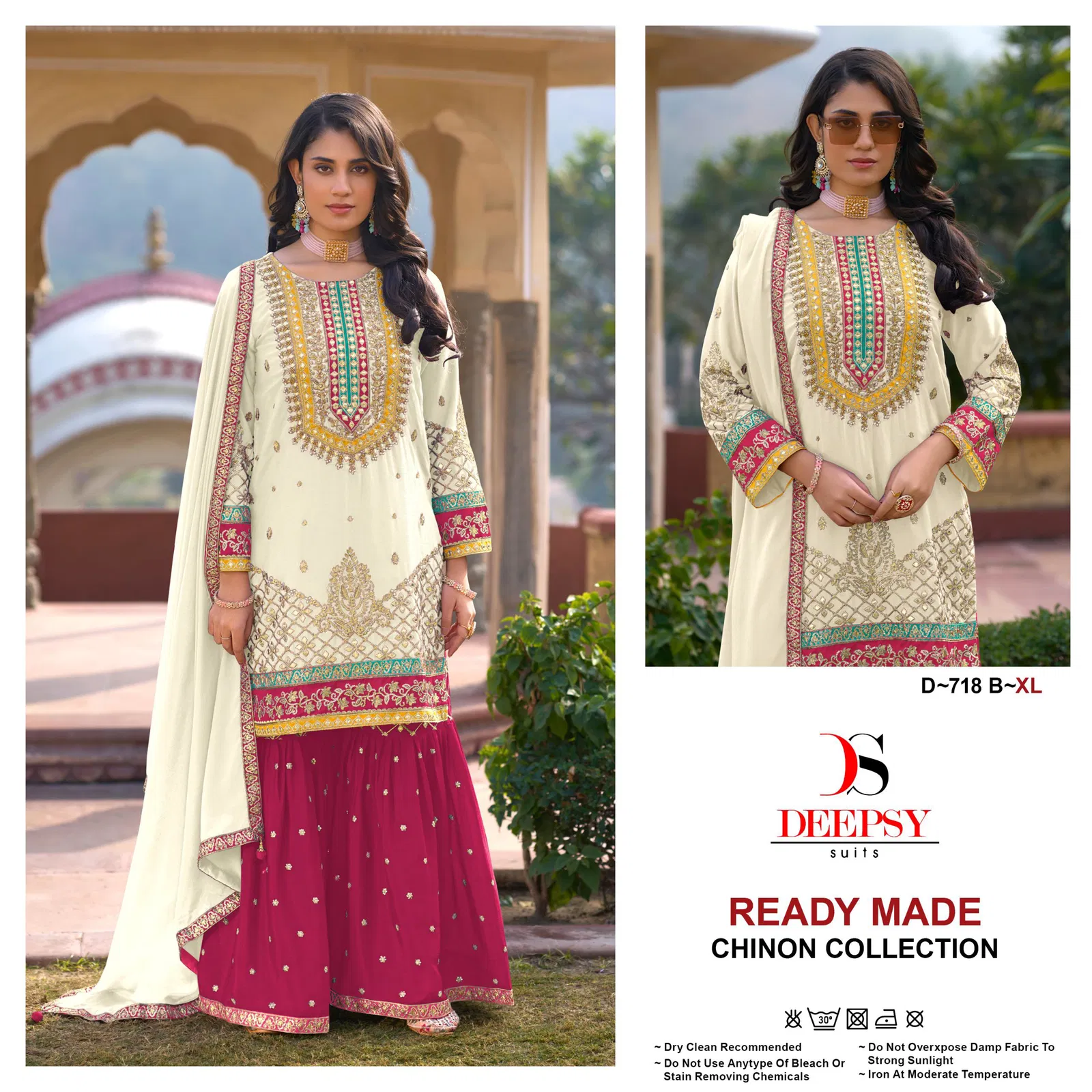 D 718 A To D By Deepsy Chinon Pakistani Readymade Suits Wholesale In India