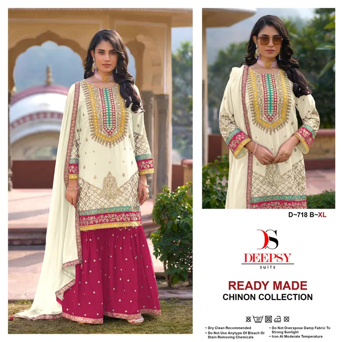 D 718 A To D By Deepsy Chinon Pakistani Readymade Suits Wholesale In India