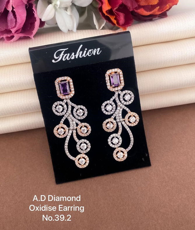 Ad Diamond Silver Earring Wholesale Online